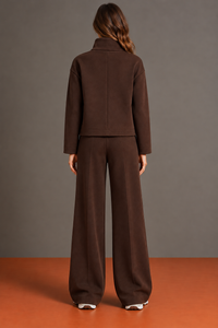 Lavinia | Conjunto con Chaqueta de Cuello Alto y Pantalones Palazzo