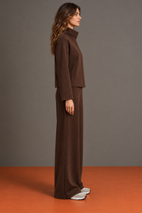 Lavinia | Conjunto con Chaqueta de Cuello Alto y Pantalones Palazzo