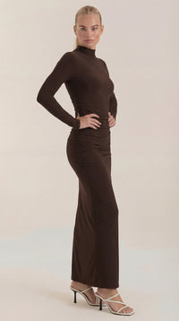 Maxi Vestido Krista de Cuello Alto