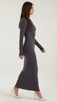 Vestido Maxi Bodycon Marilyn con Capucha Elegante
