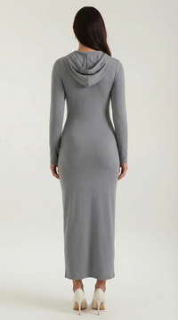 Vestido Maxi Bodycon Marilyn con Capucha Elegante