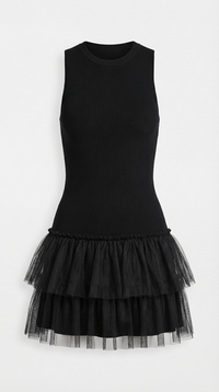 Mini Vestido de Tul Nadia con Cuello Alto
