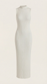 Vestido Sonia midi ajustado de cuello alto