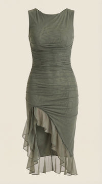 Vestido Midi Ramona con Detalles de Volantes