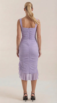 Vestido Midi Ramona con Detalles de Volantes