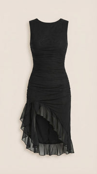 Vestido Midi Ramona con Detalles de Volantes