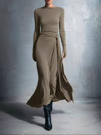 Nadia | Vestido maxi con nudo lateral
